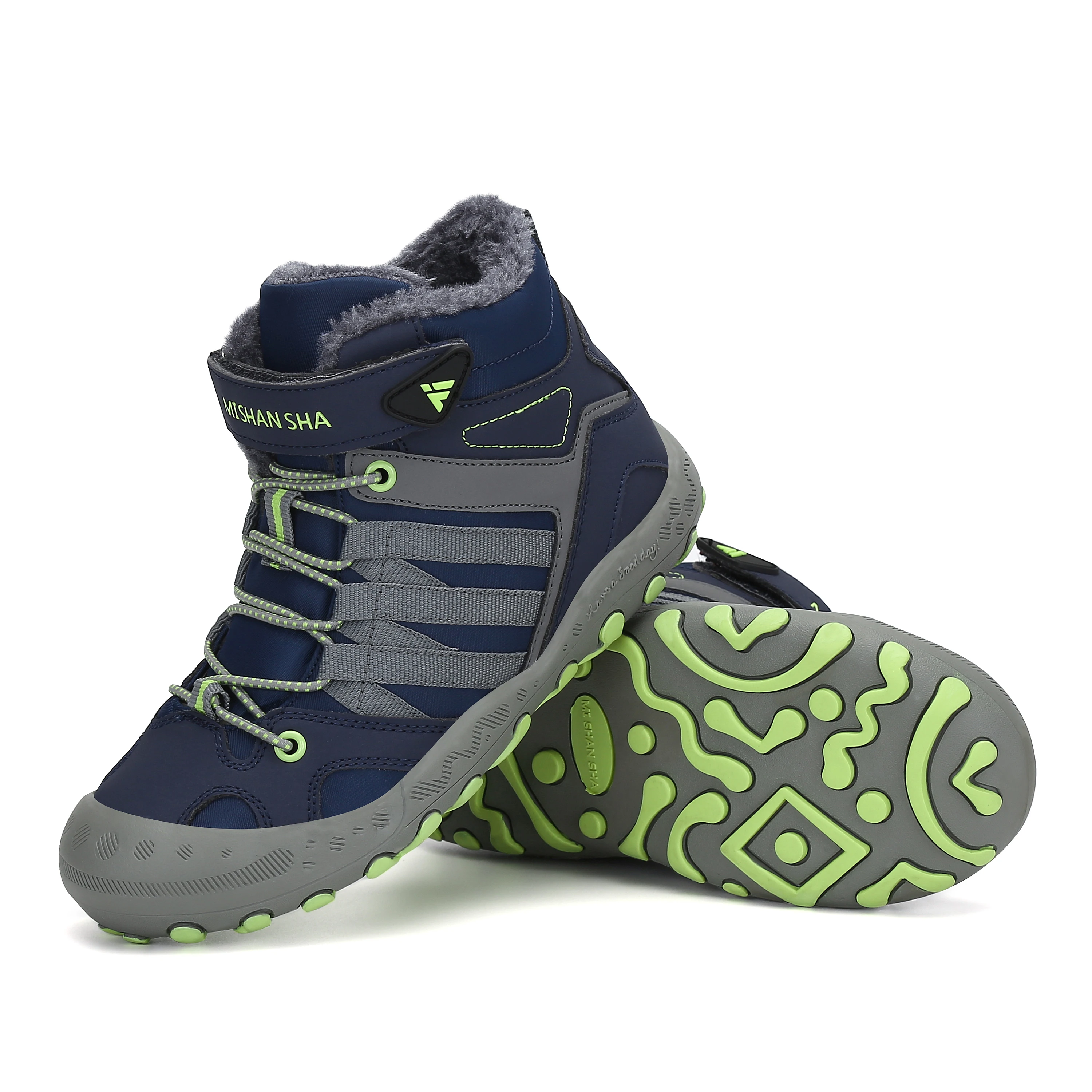 Детская зимняя обувь, Треккинговая походная обувь, нескользящая Удобная хлопковая обувь для мальчиков и девочек