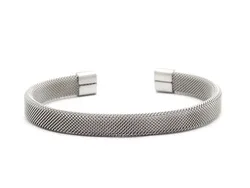 Open Gold Black Plated Wrist Hand Jewelry Hot Selling Wholesale Handmade Bracelet 316L Steel Mesh Bangle