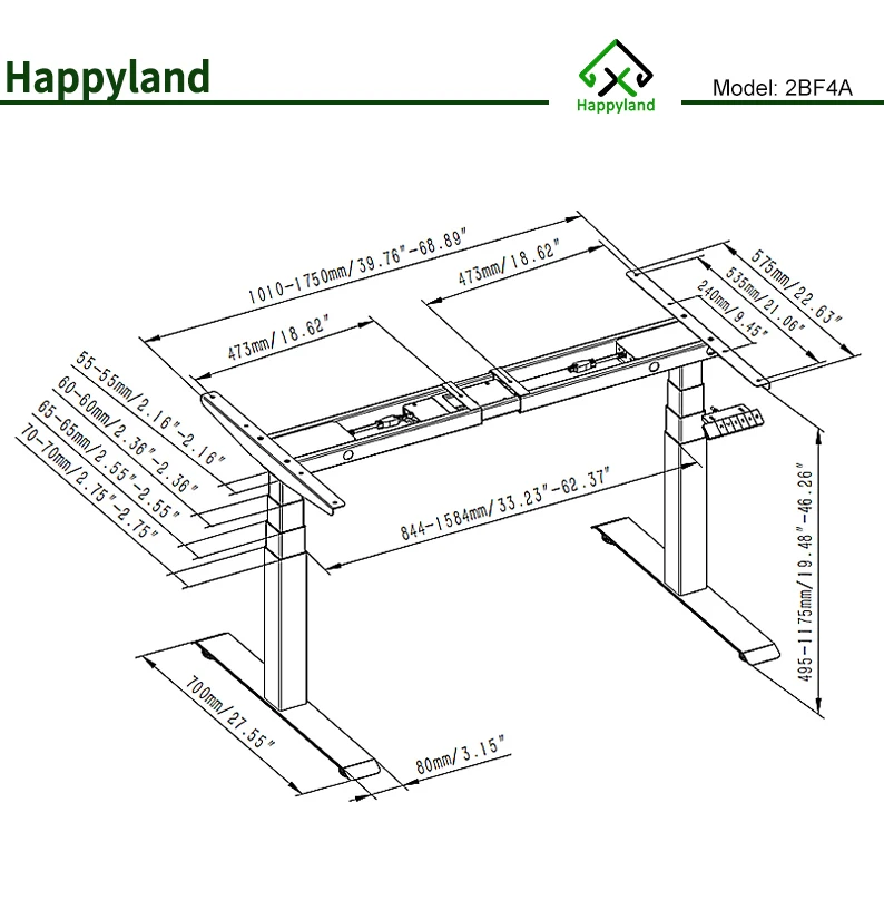 Ergonomic electric dual motor sit stand up height adjustable standing desk table frame riser for home office computer desk