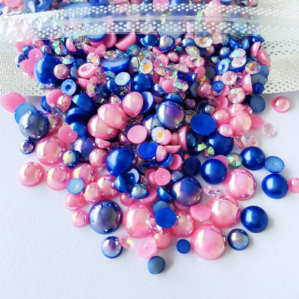 Wholesale Customized Flatback Half Loose Pearl Beads 3mm-12mm Mix Sizes Nail Art Garments Shoes Glue Technique Resin Glass