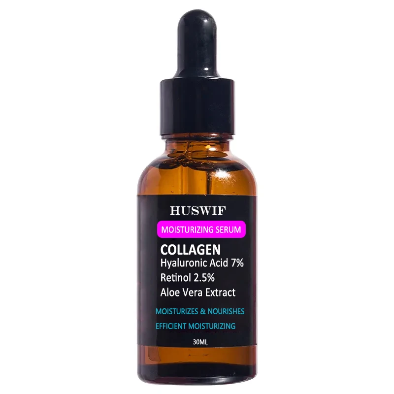 OEM Anti-Aging Facial Moisturizing Collagen Serum with 7% Hyaluronic Acid 3% Retinol Aloe Vera Extract Whitening Beauty Product