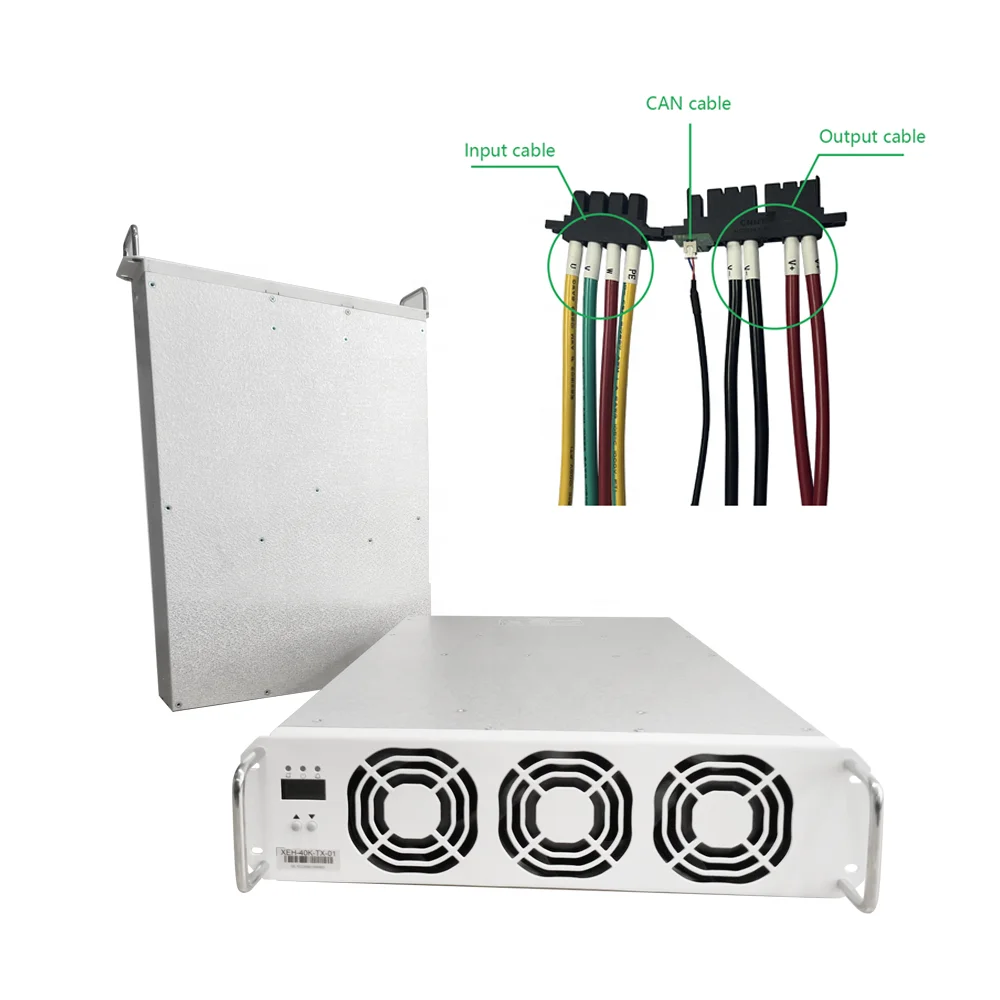 V2G EV Charger Station Components 40kw Module High Power Supply AC DC Charger Rectifier support 4G OCPP1.6J.Protocol