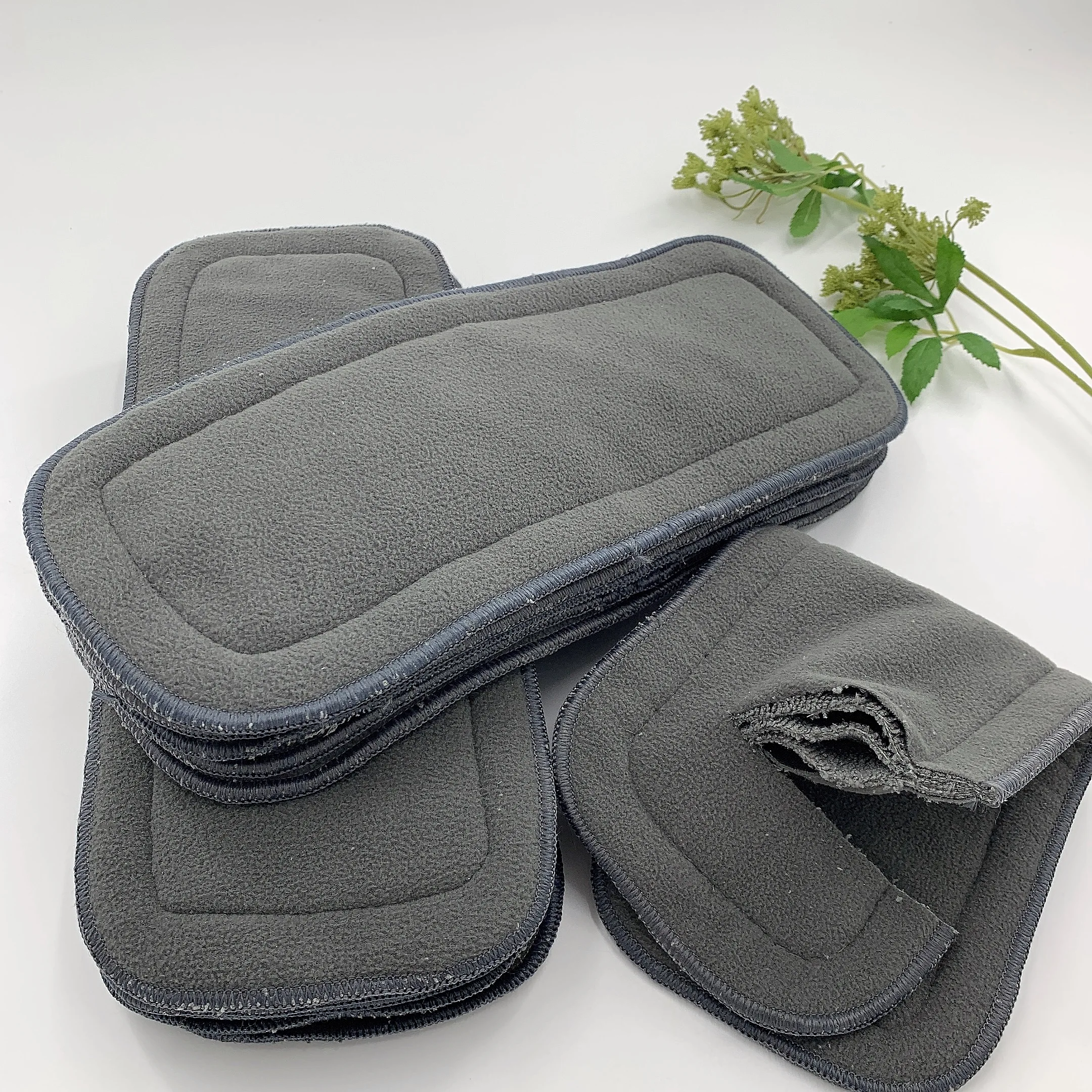 Детские оптом анти утечки пеленки с кофе волокна вставка, 3 элемента в комплекте, моющийся ткань пеленки вставки детские товары из Китая