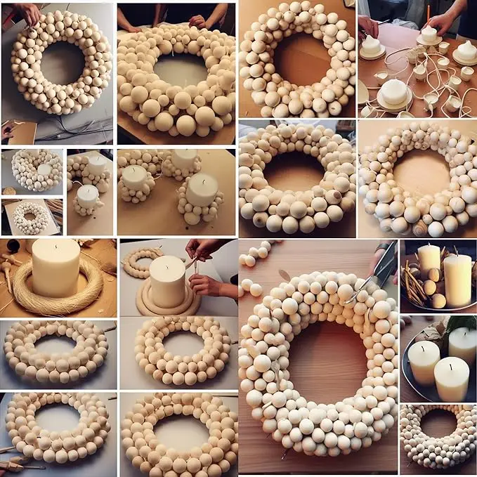 100 Pcs Round Wooden Balls without Holes Unfinished Natural Wood Craft Balls Custom Size Wooden Balls for Crafts and DIY Project