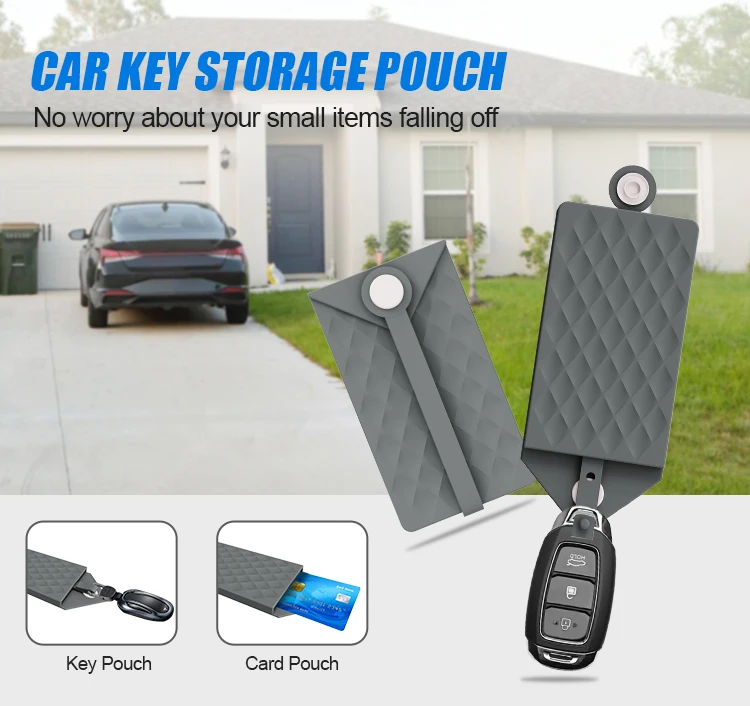 Signal-blocker  Silicone Car Key Case Cover Modern Keychain Keys Bag Holder Styling Accessories