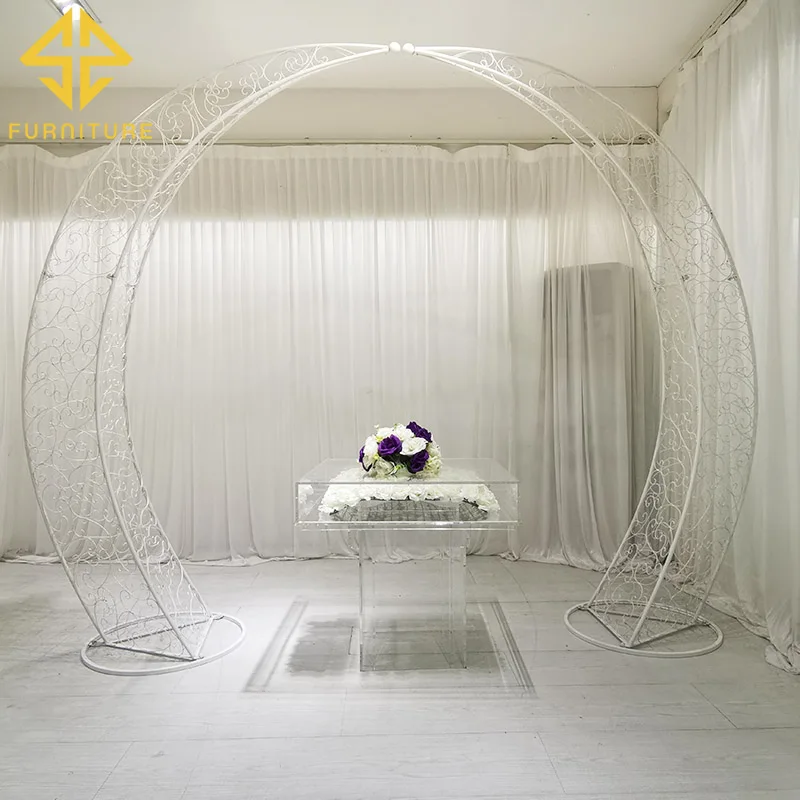2021 Wedding decoration round frame metal backdrop stand wedding arch background wall decor