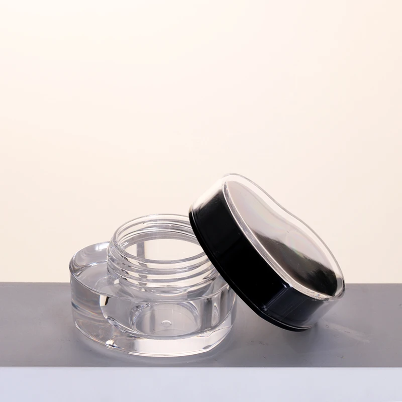 5g 10g heart shaped cute empty clear powder bottle colored nails salon lip scrub containers with lid for hair gel