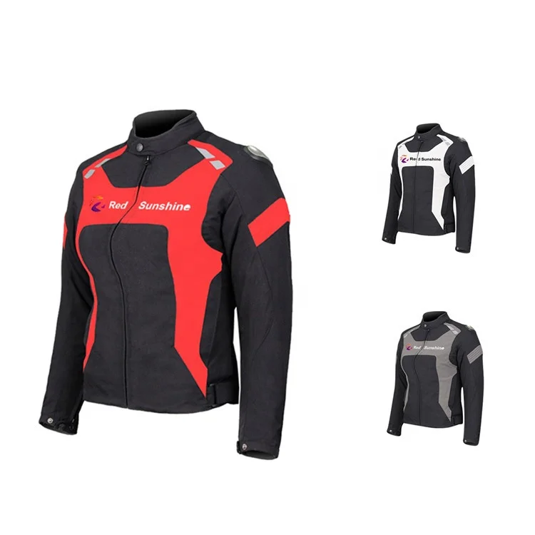 Men Leather Motorcycle Jacket Moto Protective Gear Jacket Coat Black Racing Motorbike Jackets