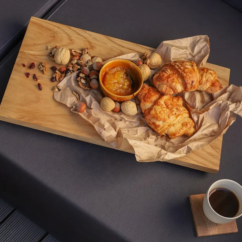 Rustic Cutting Board Coffee Table Tray Wood Serving Decor Tray For Meat Cheese Bread Vegetables Fruits