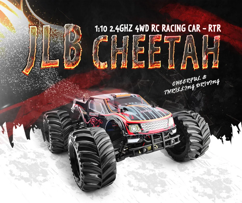 21101 11101 Upgrade JLB Racing Cheetah RC Car 1:10 1/10 Brushless 80km/h High Speed Truggy Monster Truck Off-Road Vehicle RTR