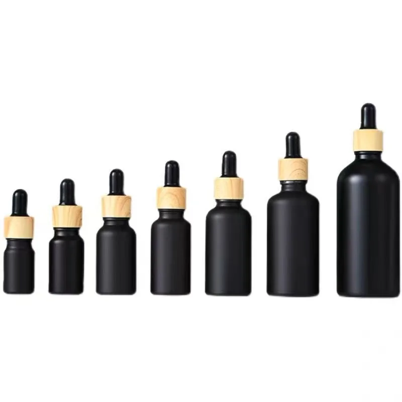 Matte black  Essential Oil bottle fine dropper 5ml 10ml 15ml in bluk
