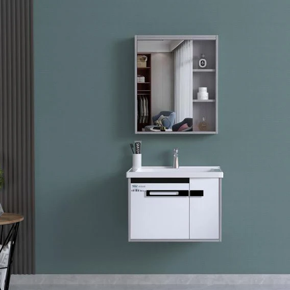 60cm Wall-mounted White Bath Washroom Mirrored Vanity Bathroom Cabinet Vanity Sink Bathroom Vanities
