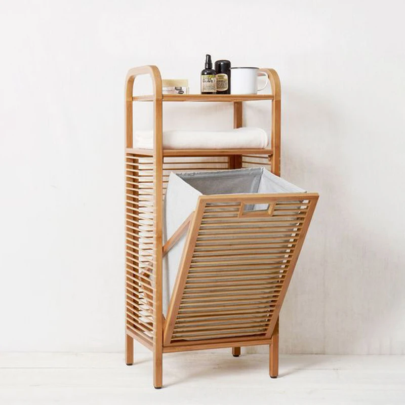 SIPANUO Bamboo Woven Basket Hamper Shelf Organizer Collapsible Eco Friendly Bamboo Basket