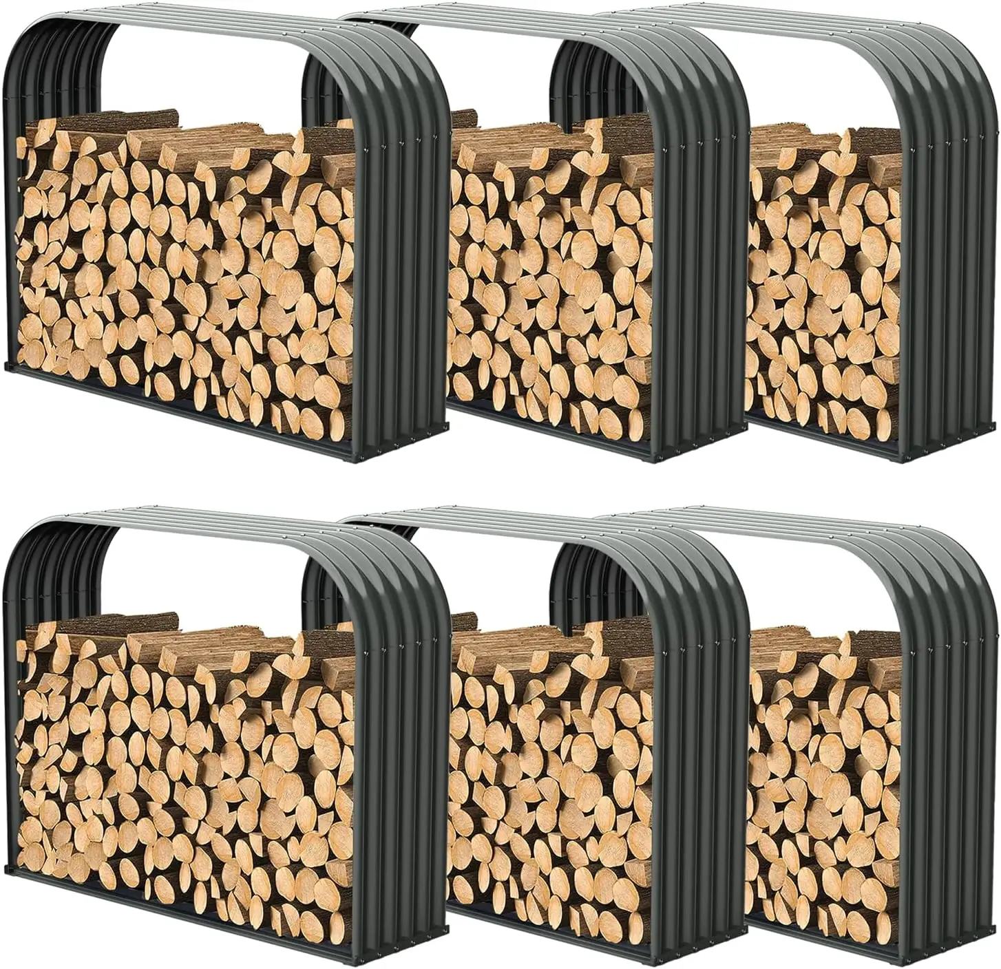 Weather Protection Firewood Storage Shed Metal Log Rack,Arch Heavy Duty Log holder Lumber Storage Stand  For Log