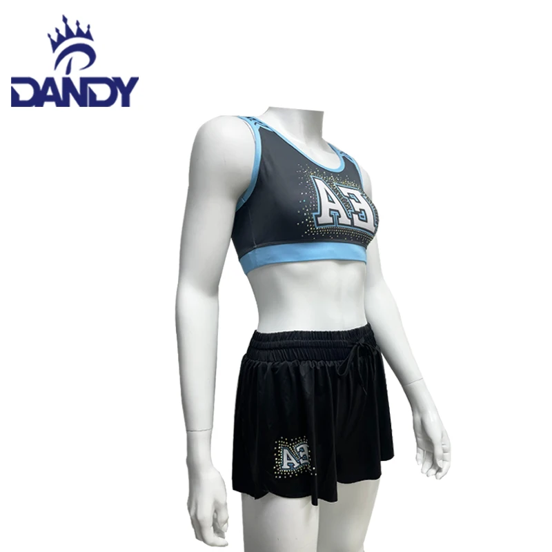 Custom sublimation girls dance training sets workout sets shorts cheer practice wear