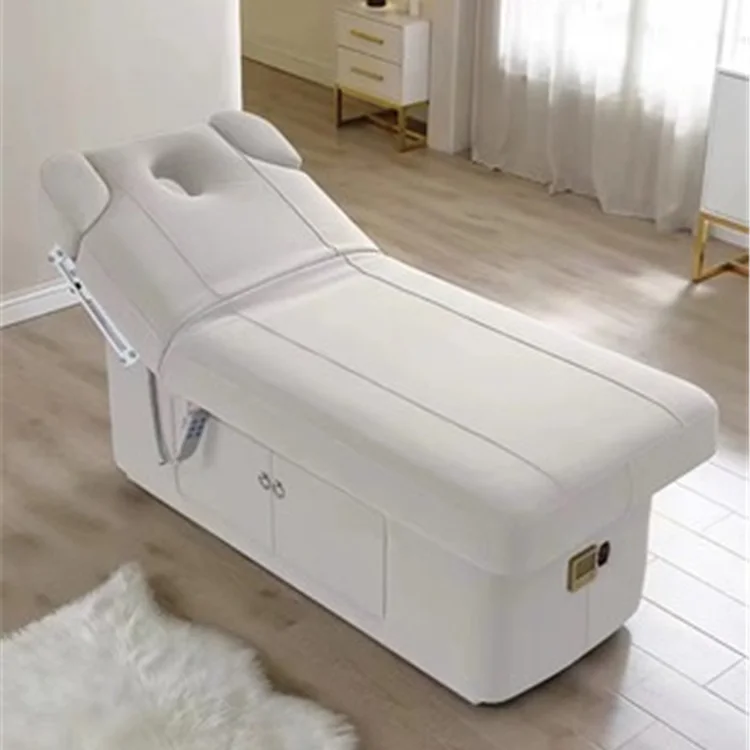 modern luxury beauty salon furniture electrical light brown spa facial treatment massage table medical facial bed with massage