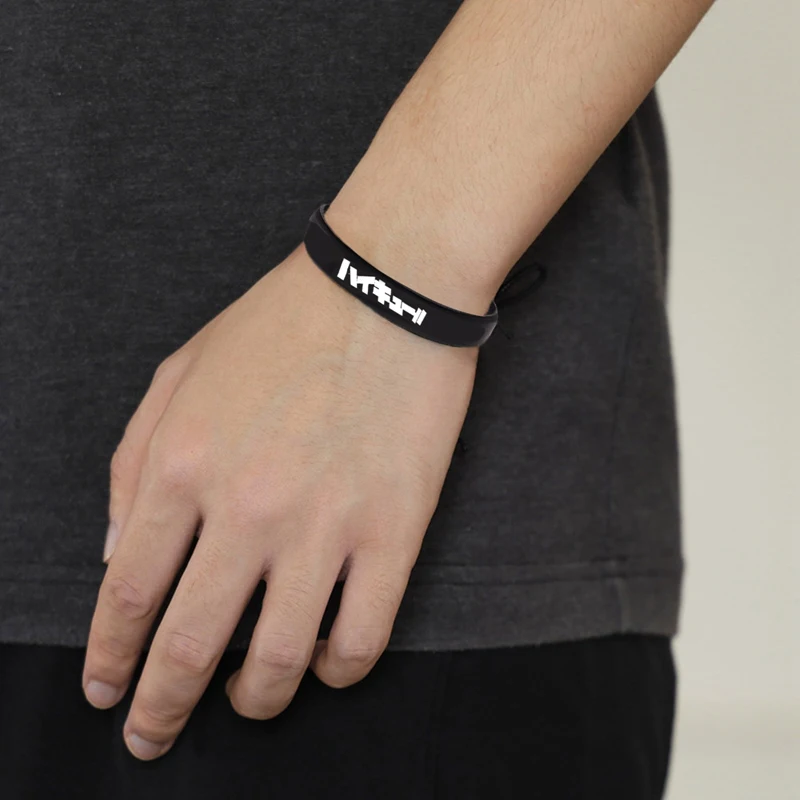Wristband Manufacture Haikyuu Wristband Bracelet Anime Volleyball Boys Letters Silicone Bracelet
