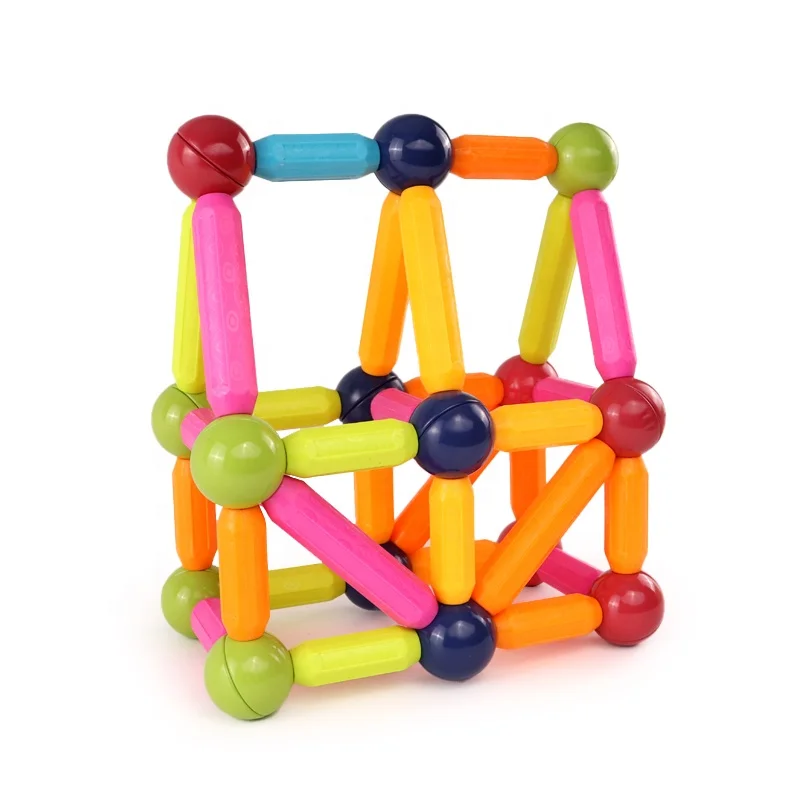 DIY Kids Educational Toys Magnet Building Blocks, Magnetic Sticks and Balls Kit sets Learning Toy Magnetic Rod