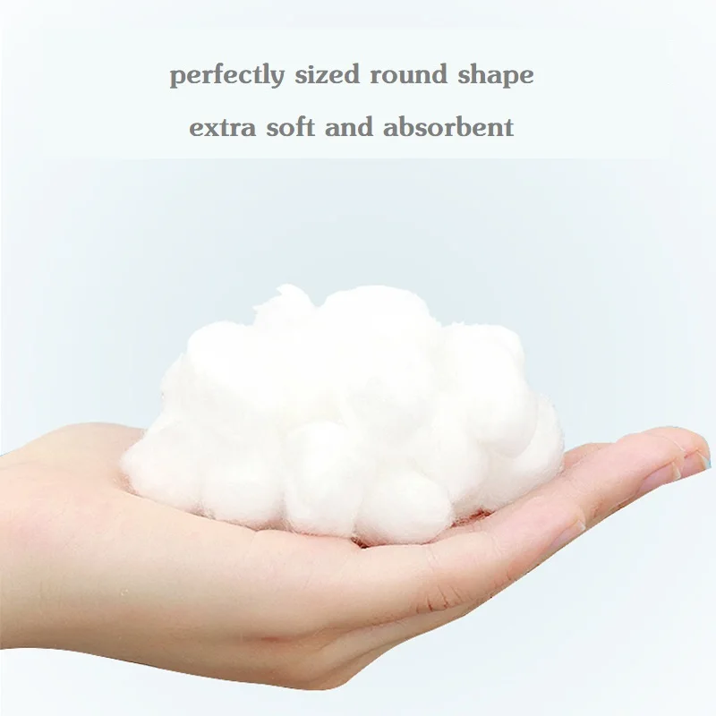 200g Small Cotton Balls for Makeup Nail Polish Removal Pet Care Applying Oil Lotion or Powder Soft and Absorbent
