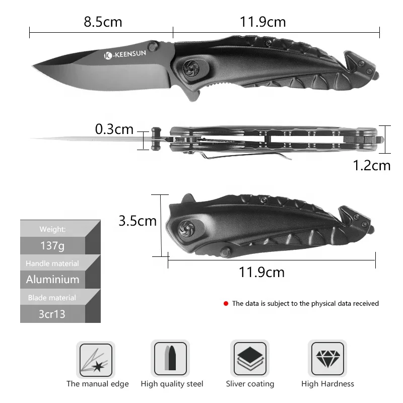 Portable Outdoor Camping Survival Multi-Tool Pocket Folding Knife with Steel and Aluminum Blade for Hunting