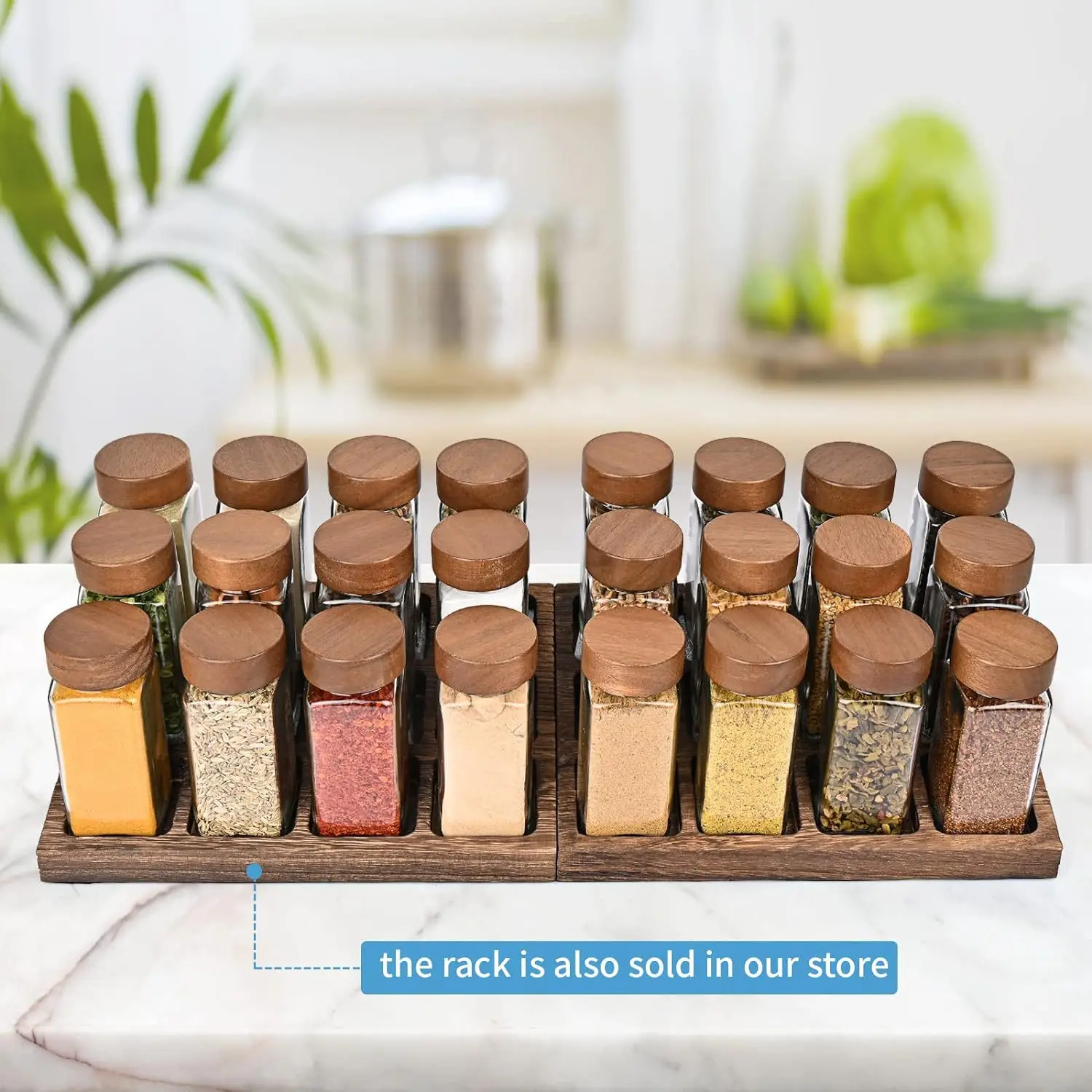 Factory wholesale Hot Selling Hand-made Wooden Pallets  Wooden Tray For  12 sets of 4OZ 120ml Spice Jar