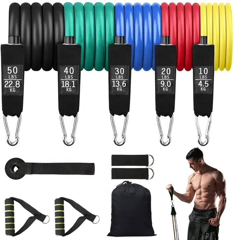 Resistance Tube,door Anchor,2 Piece Ankle Straps for Fitness Yoga Training Resistance Bands Set 5 Latex OEM Exercise 25-30 Days