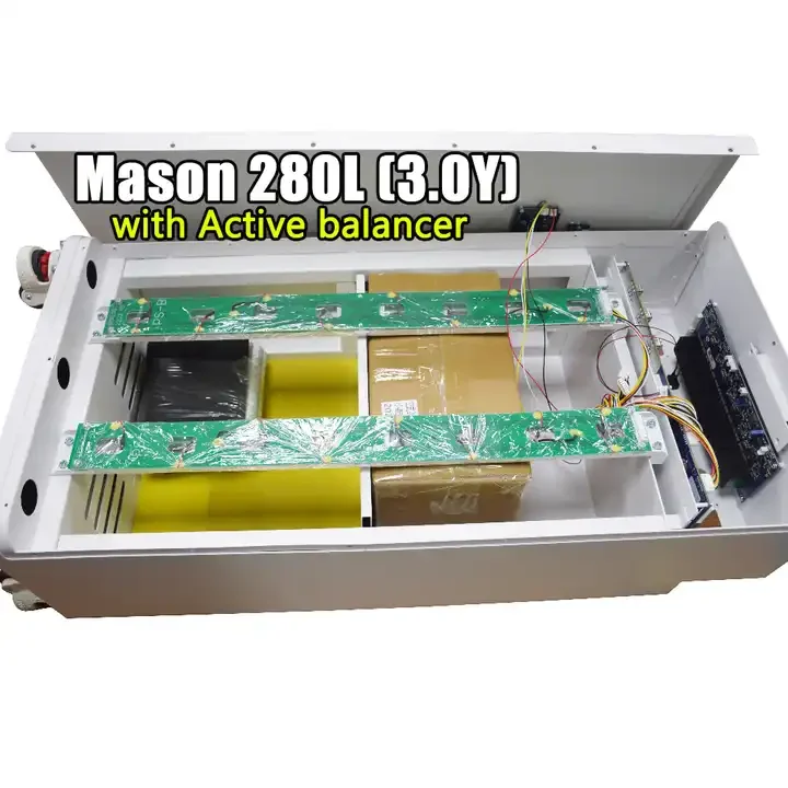 Seplos Vertical Mason-280L DIY Kit Bundle 2A Balancer board 48V 280Ah Home Solar Battery High Safety Without Cells For Solar En