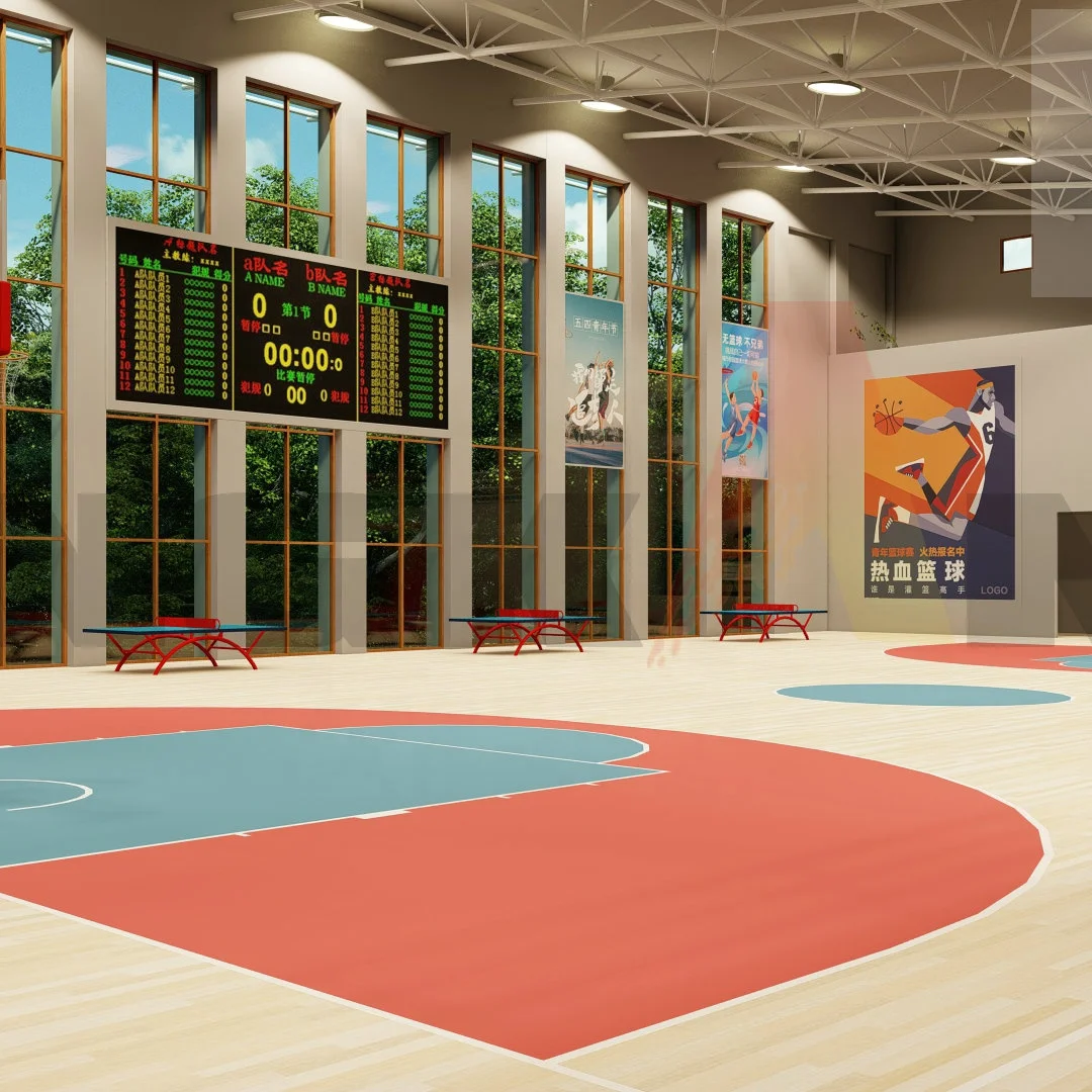Smooth prefinished sports indoor basketball court maple solid wood flooring