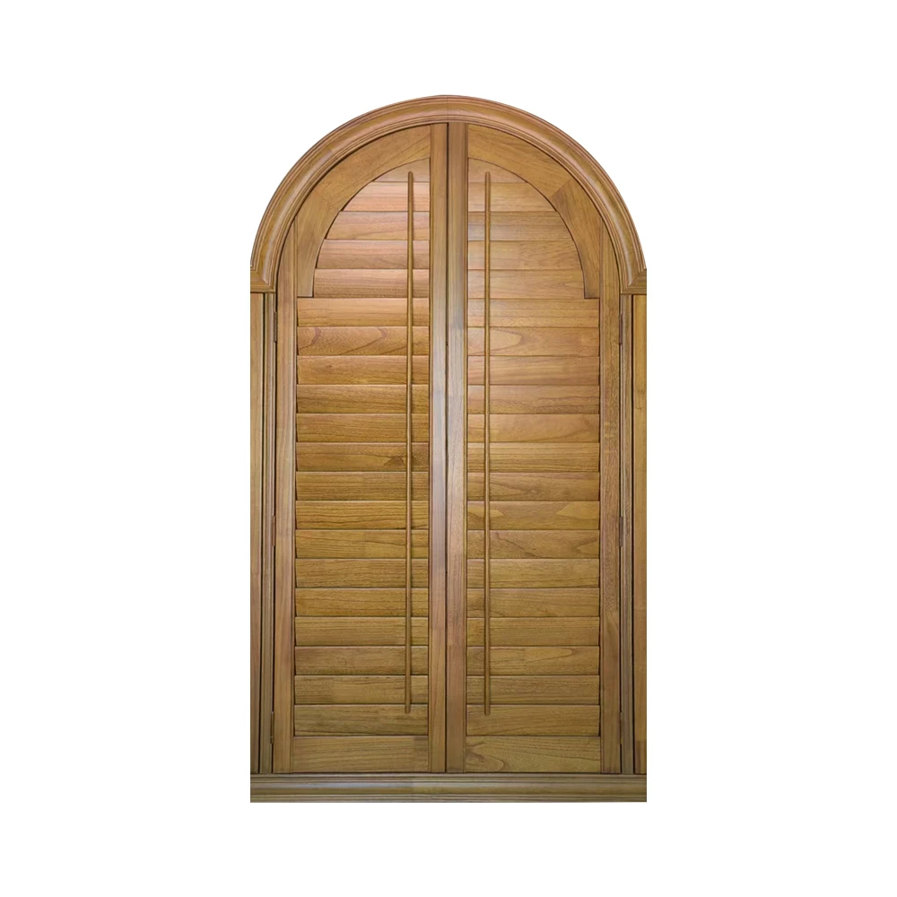 Premium Classic Horizontal Basswood Steel Louvre Shutter Modern Exterior Wood Window Shutters Made Glass Wood Wooden Shutter