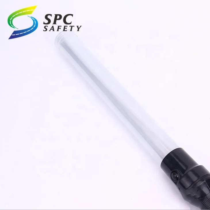 Wholesale 41cm white shell bicolor handheld flashing light wands LED airport traffic Aviation safety marshalling signal batons