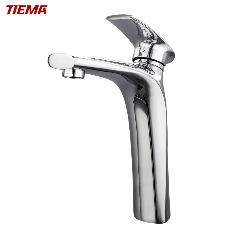 TIEMA Long Neck Modern Luxury Mixers Taps Brass Basin Faucets For Bathroom