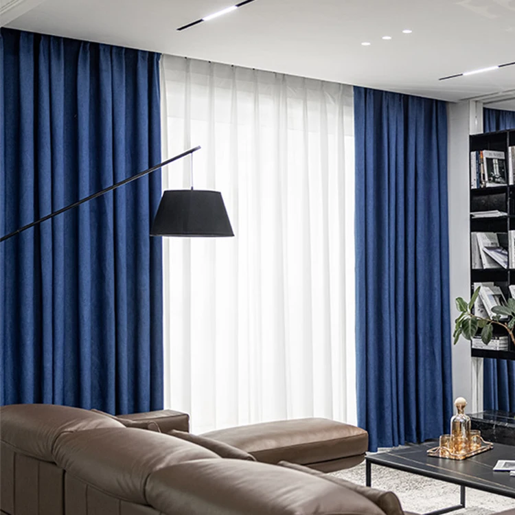 Wholesale pure color  style polyester gauze  linen curtains