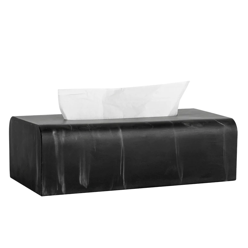 
Modern Marble Effect Resin Tissue Box For Home Decoration Custom Hotel 