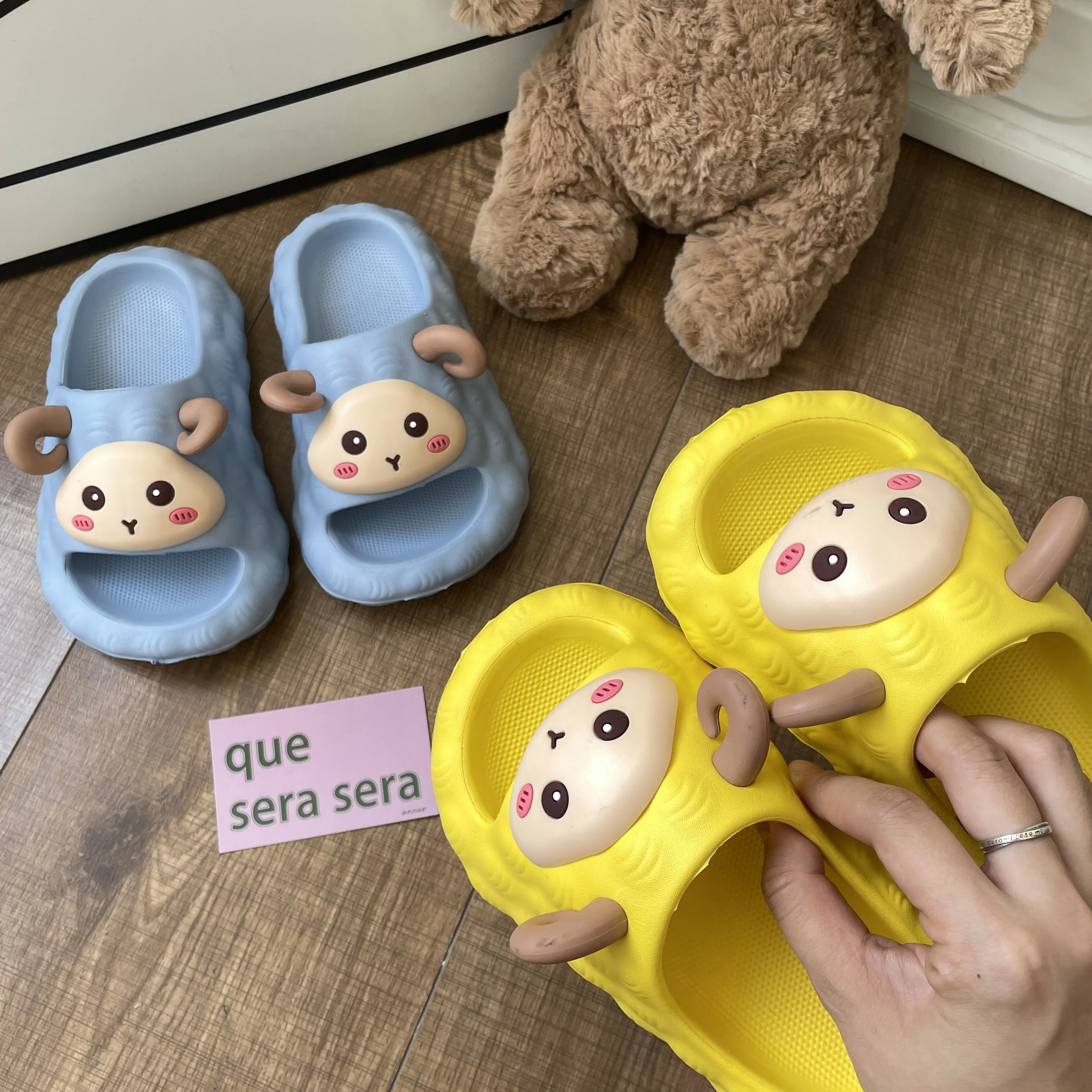 Cheap Outdoor Casual Cartoon Sheep EVA Thick Soled Children Slippers Kids Shoes eva Slippers For Children Flats