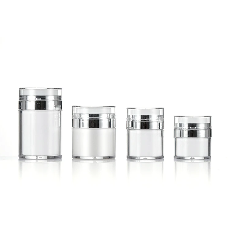 2024 Travel Friendly Airless Pump Emulsion Jar Acrylic double wall 1 oz 2oz 3.5oz 15ml 30ml 50ml 100ml for Makeup and Lotion