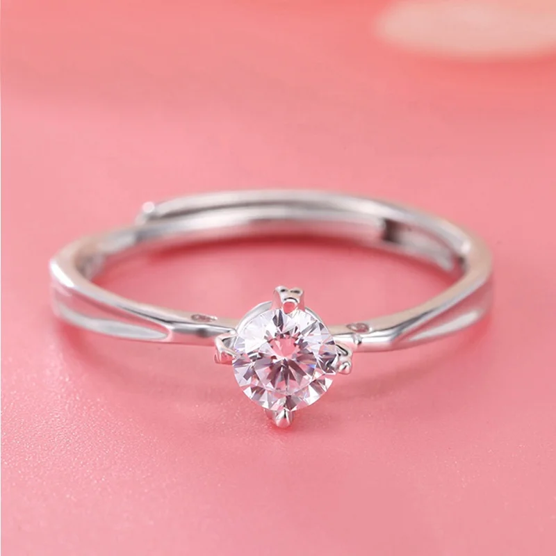 
Gold plated ladies fashion bague anel adjustable cubic zirconia engagement wedding 925 sterling silver rings jewelry for women 