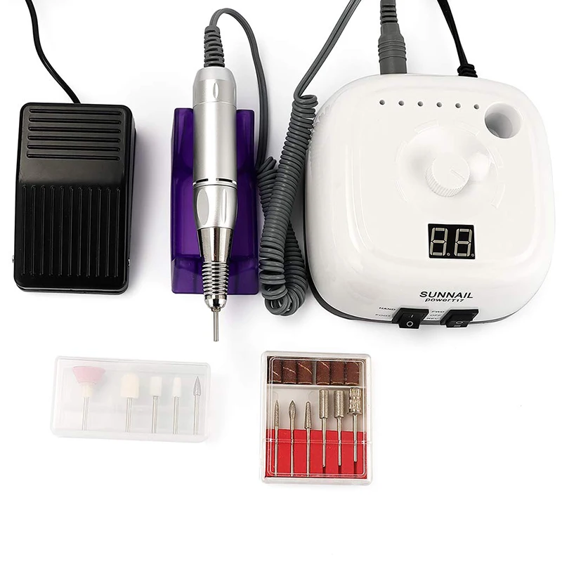 Portable Nail Drill Professional 35000 RPM, Rechargeable Electric Nail File Machine for Nails Gel Polishing Removing
