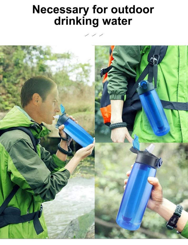 SOUDRON Tritan BPA-Free 650ml Alkaline Filtered Water Bottle Outdoor Sporting Camping Survival Drinking  Water Bottle
