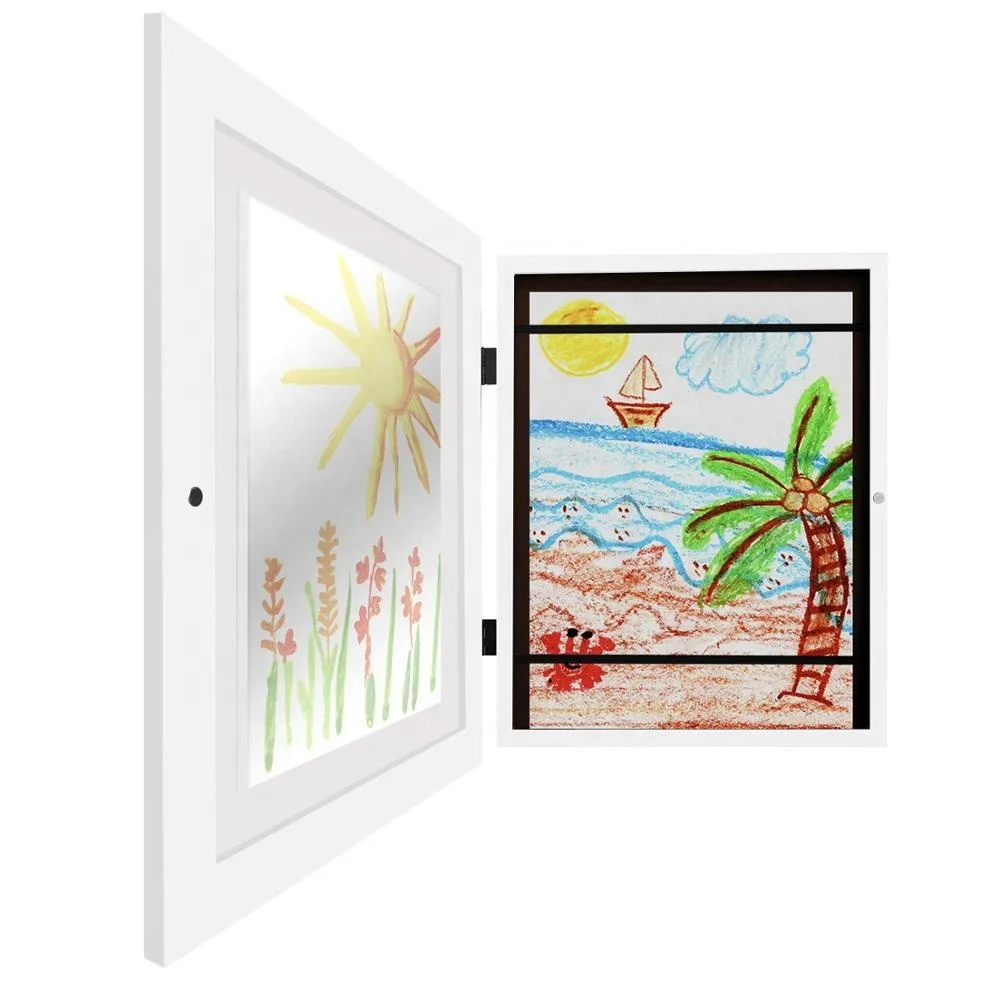 Креативная белая детская фоторамка нового дизайна, рамка из сосновой древесины для детского рисования, Детские художественные Рамки ручной работы