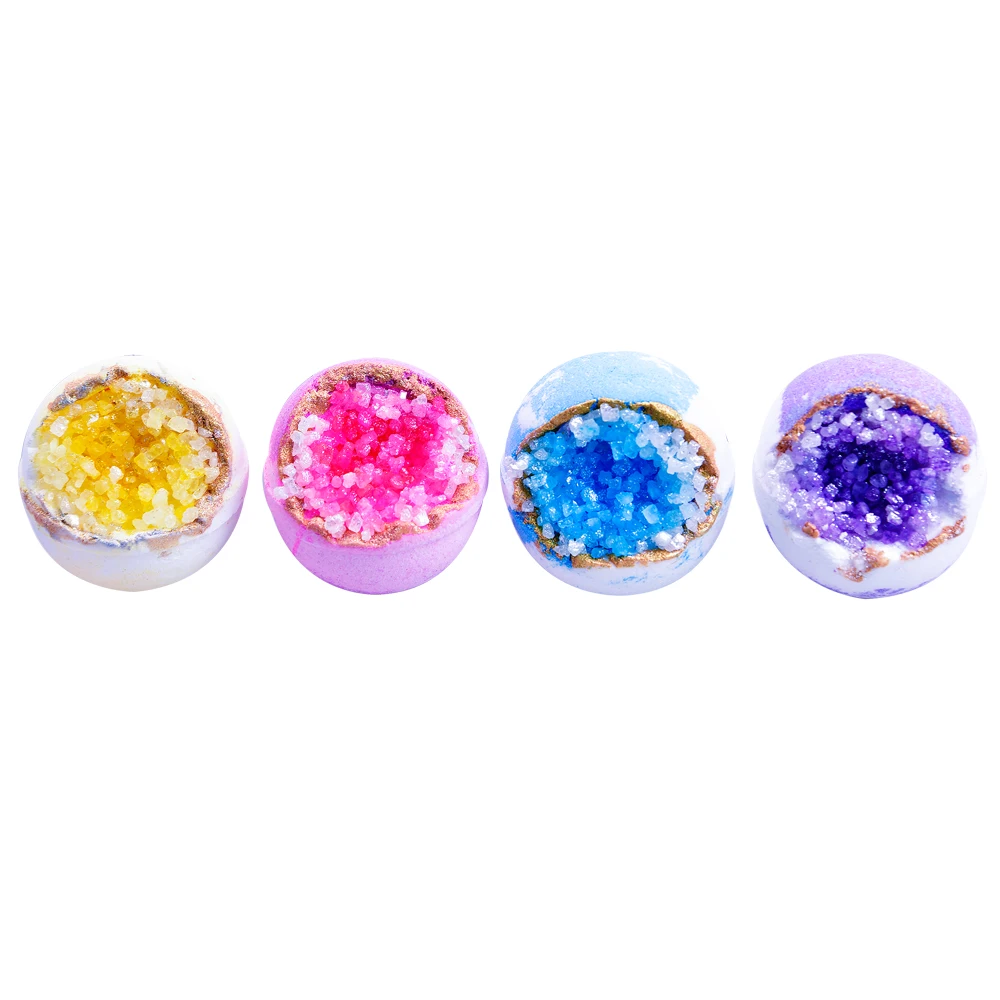 Подарочные наборы бомбочек для ванны с индивидуальной этикеткой, кристаллы для спа, бомбочка для ванной Geode