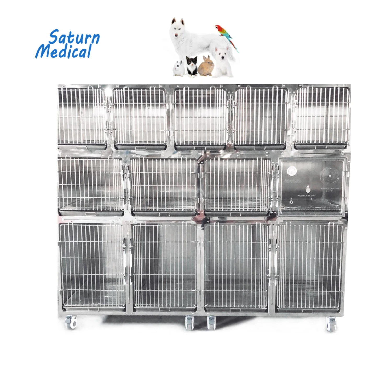 304 из прочной нержавеющей стали для домашних животных ветеринарная клиника собак кошек большая клетка питомник продажи