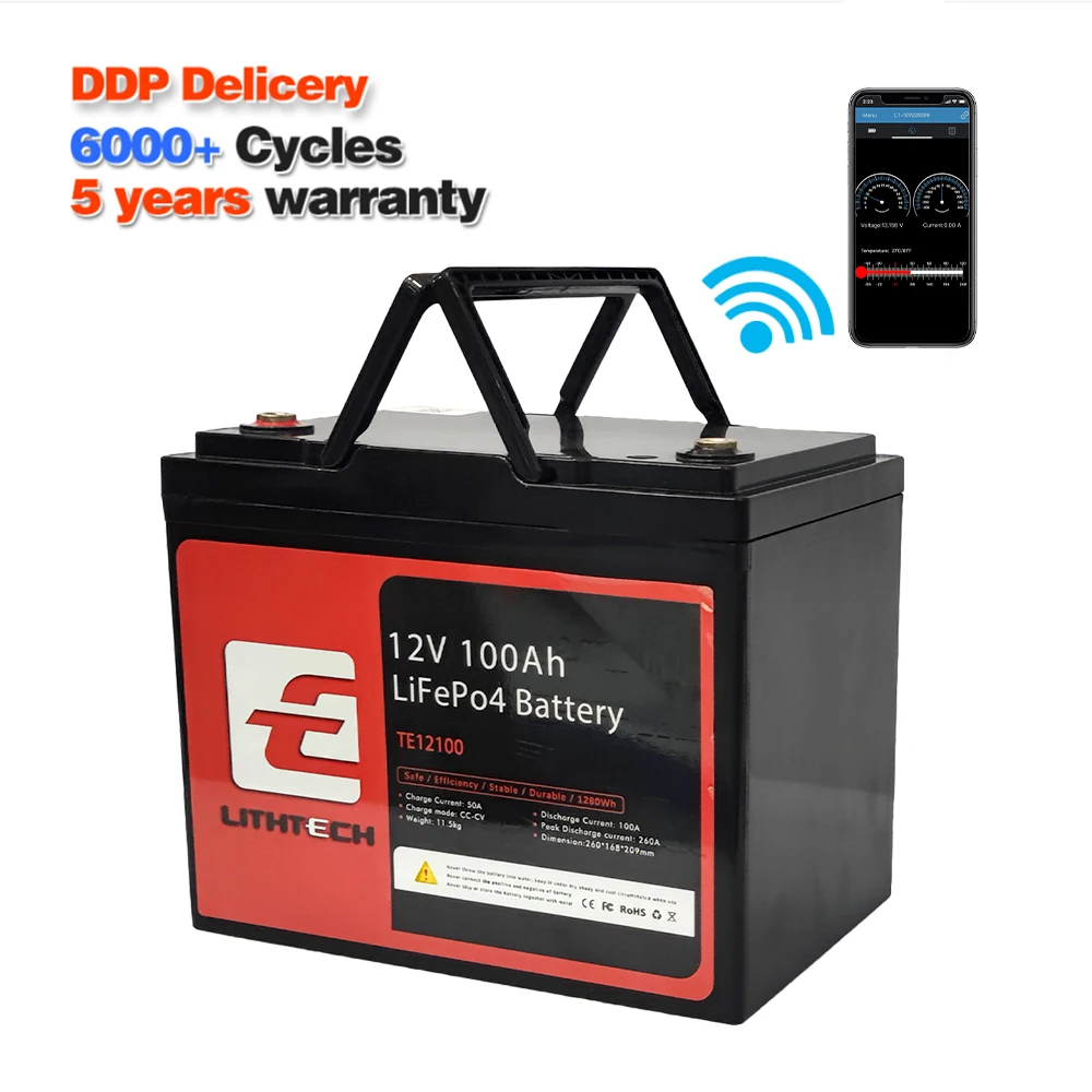 12V Lithium Iron Phosphate Battery Pack Deep Cycle 12v 50ah 100ah 200ah 300ah Solar Lifepo4 Batteries