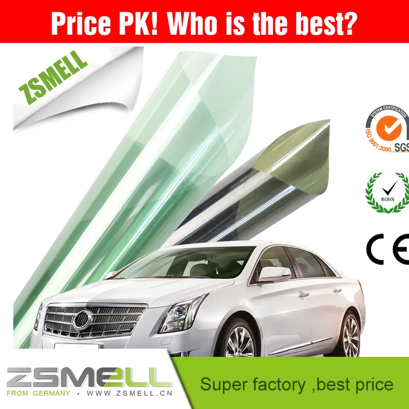 Zsmell best heat rejetion film and  high clear nano ceramic 2 ply  Self Adhesive for  car window film