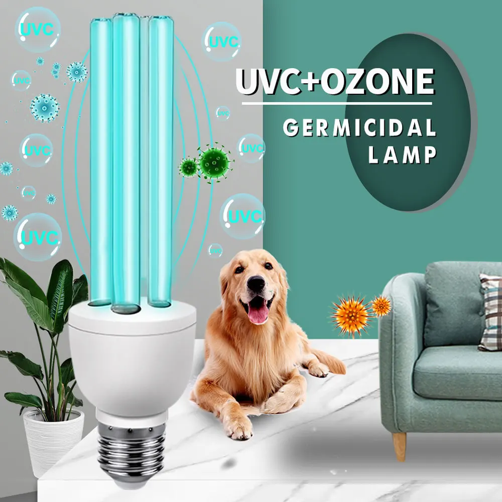 UVC ultraviolet lamp household kindergarten ozone removing mite light E27 ultraviolet lamp tube E27 bulb 110V 220V