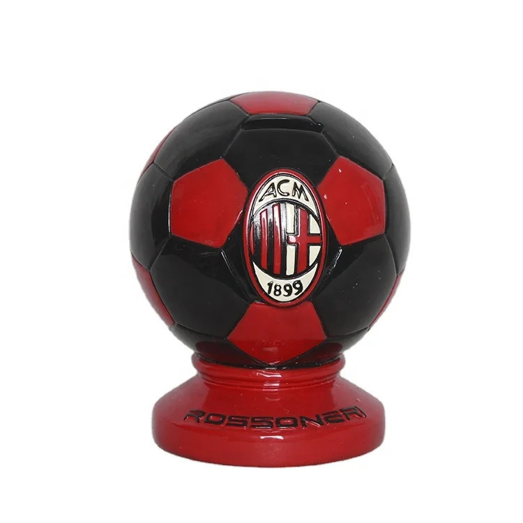 Custom logo Piggy Bank Sports Souvenir Saving Box Football Shape Resin Money Bank for Promotion Gifts