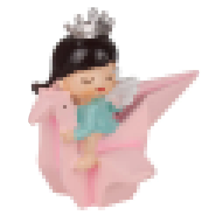 
PVC baby toys decorate cake birthday boy and girl sit on paper crane cake topper 
