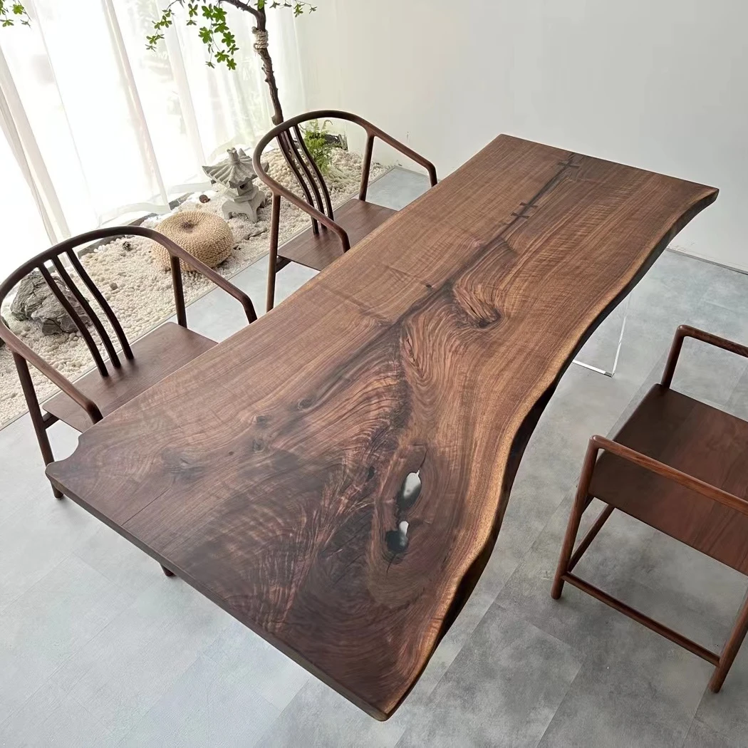 Large slabs of North American black walnut with no splices in the whole piece