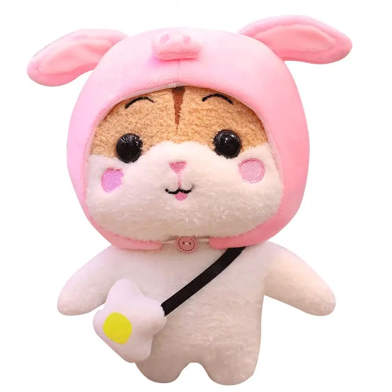 Mascot Costumes Kawaii Squishy Poli Hamster White Stuffed Soft Toy 25cm