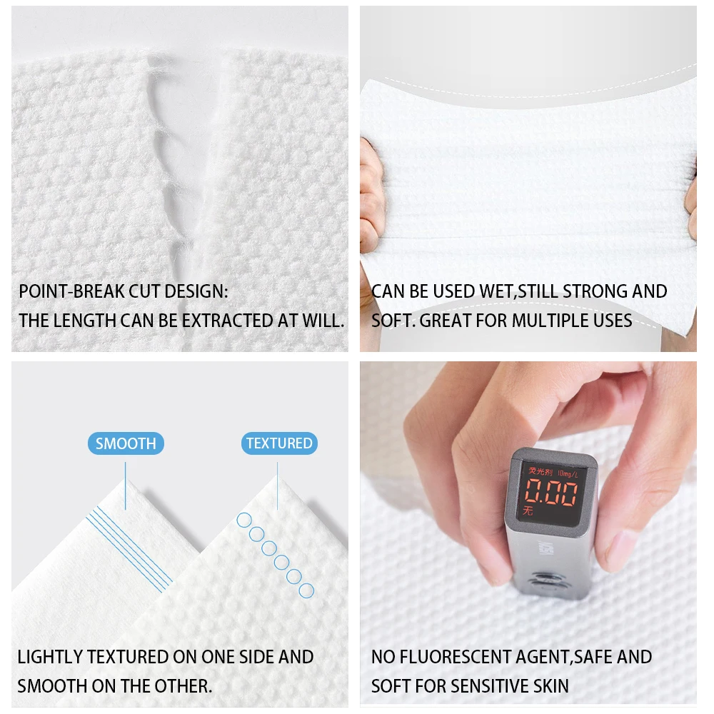 Disposable Face Towels Roll Single Use Face Cleaning Towel Viscose Wholesale Facial Tissue