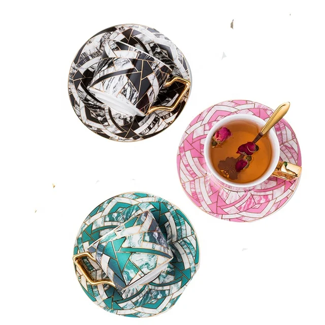 Nordic style coffee cup and saucer set European-style home bone China afternoon tea cup